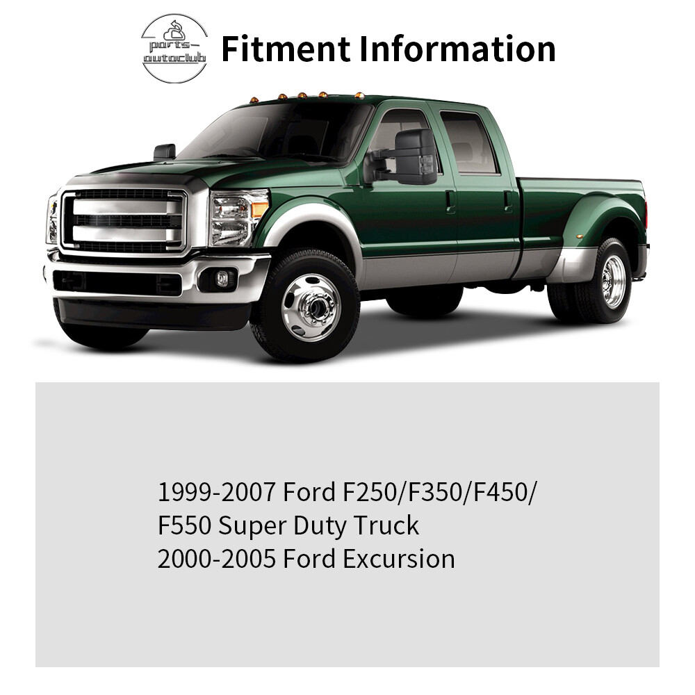 Tow Mirrors Power Heated SMOKE Turn Signal Light For 99-07 Ford F250 Super Duty