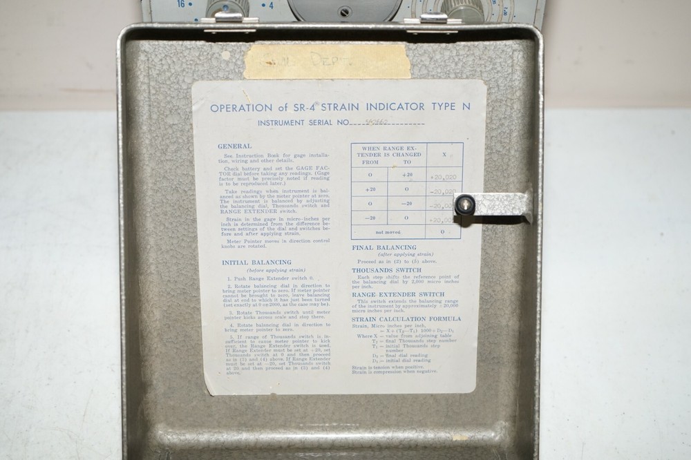 ^ Baldwin Lima Hamilton SR-4 Type N Strain Indicator #C546