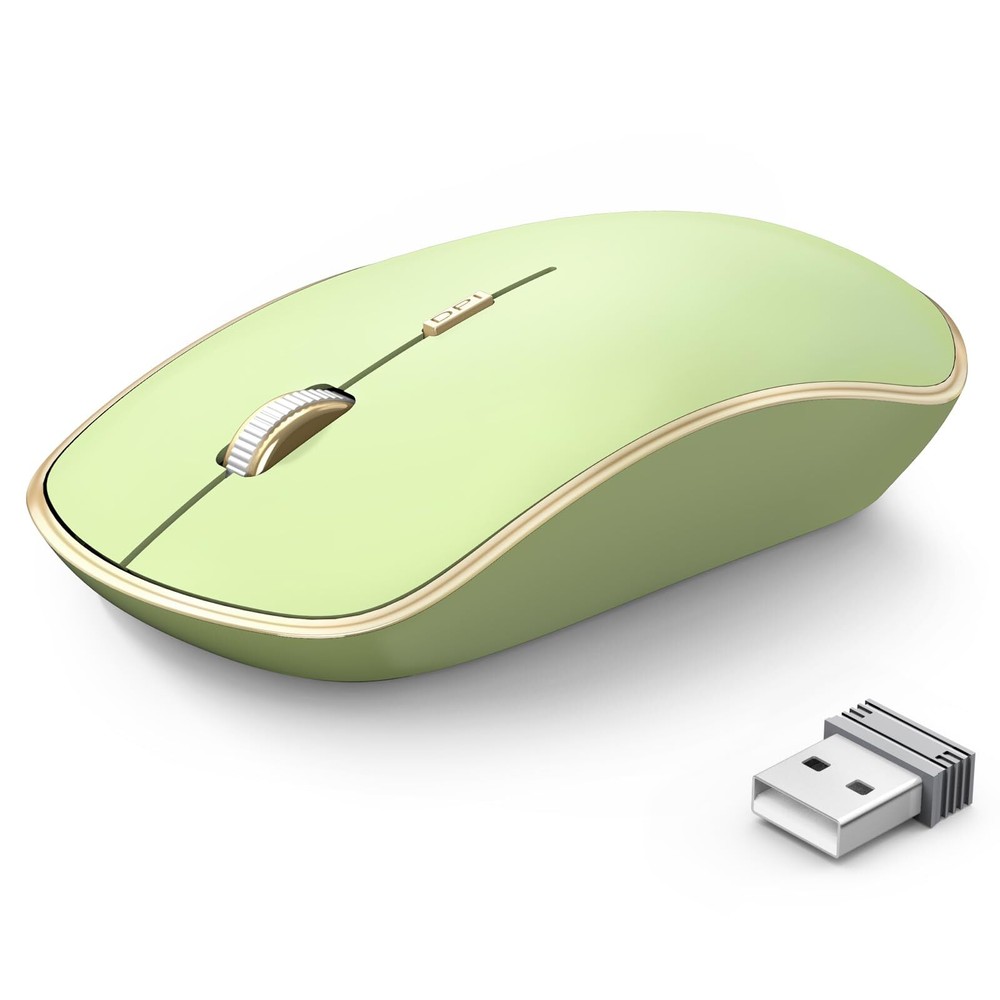 J 2.4G Slim Wireless Silent Mouse Portable Wireless Computer Mouse with 5 Adj...