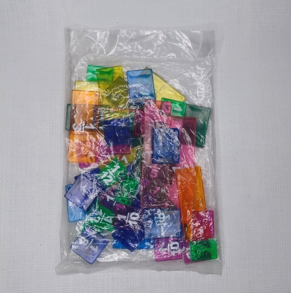 Fraction Tiles Clear Multicolor Plastic Math Homeschool