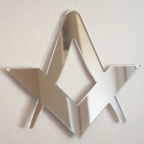 Freemasons Compass & Set Square Acrylic Mirror (Several Sizes Available)