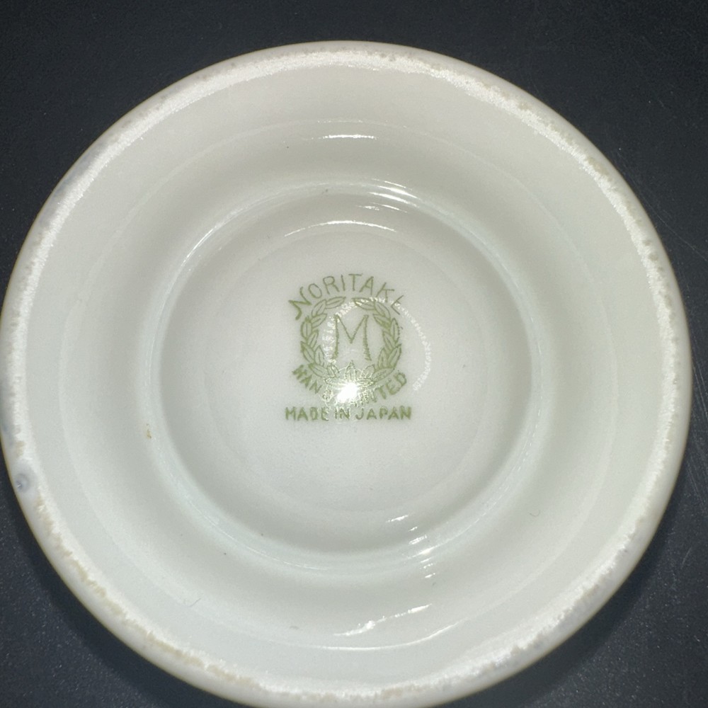 Noritake Pair Blue Peach Lusterware Open Salt Cellars