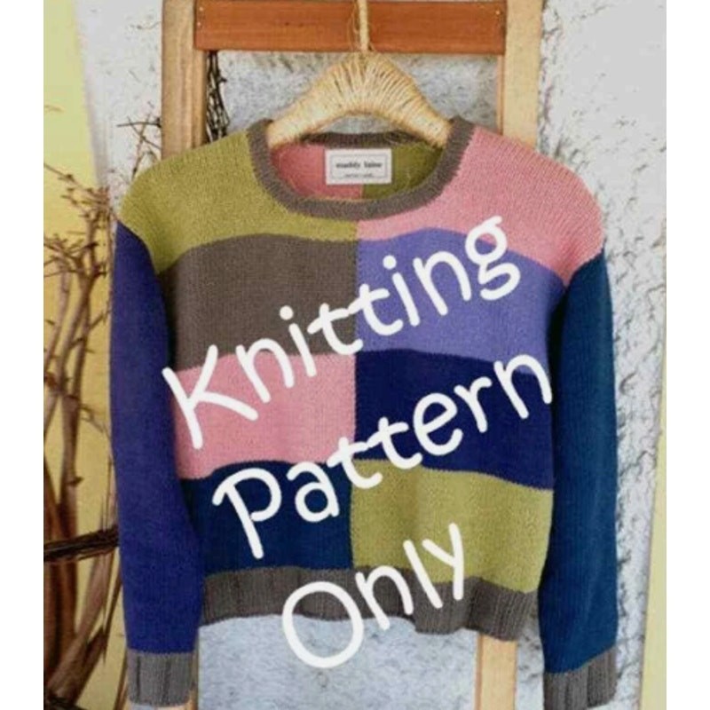 New Maddy Laine ML122 Coloring Blocks Pullover Sweater Knitting Pattern