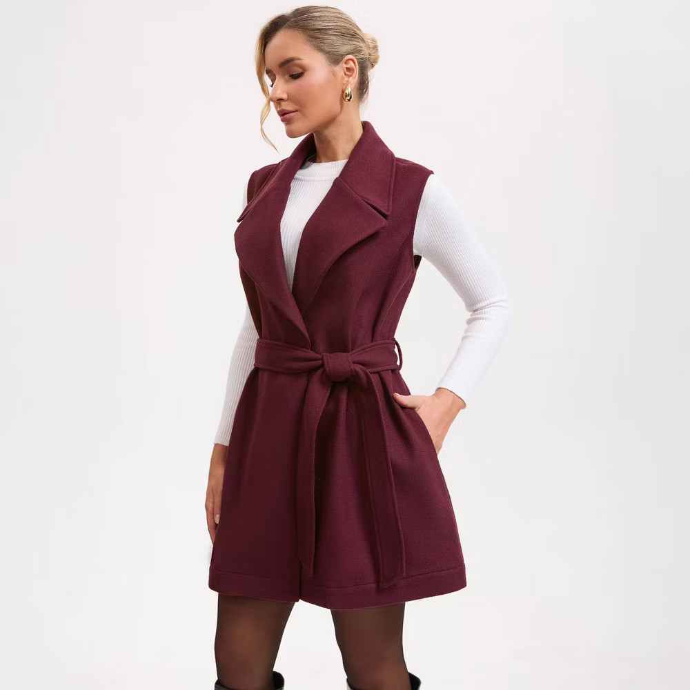 Women's Long Belted Trench Vest - A New Day