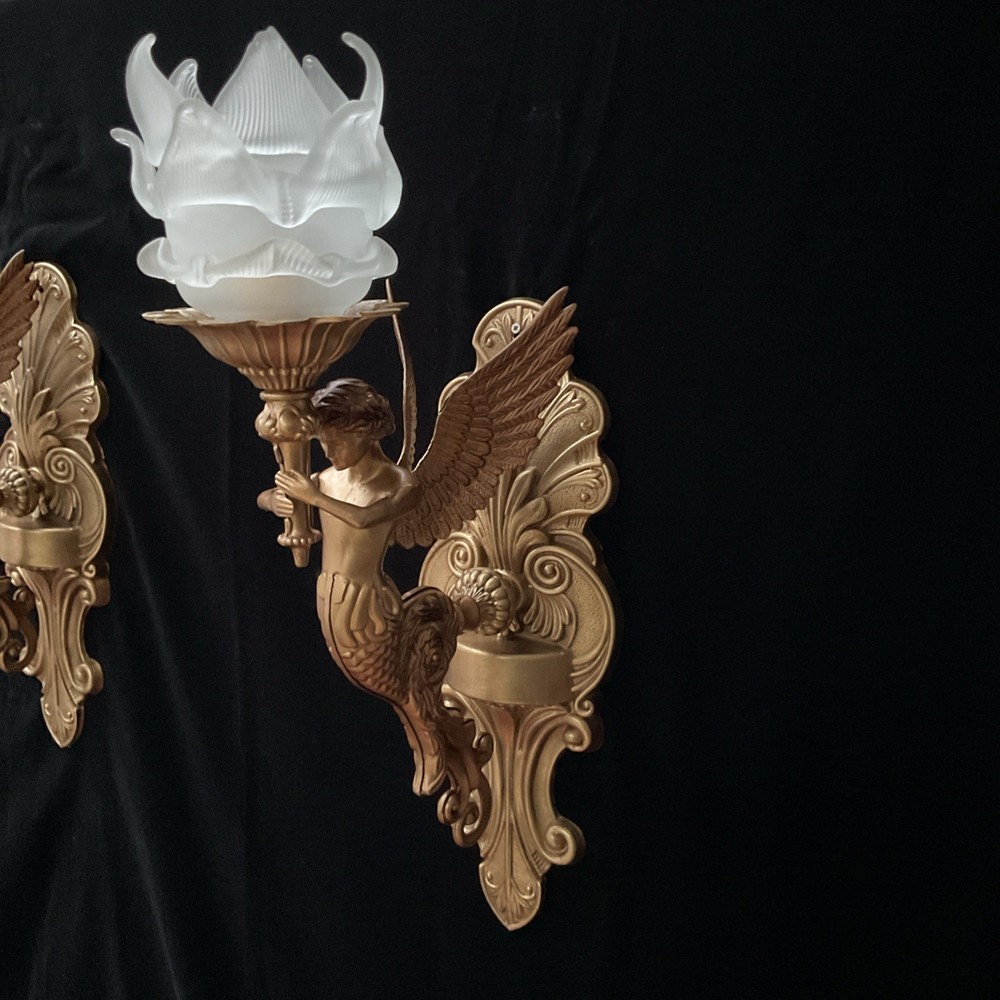 wall lights Mythical winged mermaids