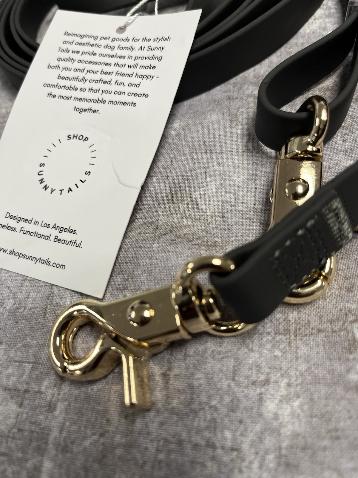 Sunny Tails CLOUD Dog Leash~4 in 1 Hands Free Leash / 8.5 ft/ Long / black