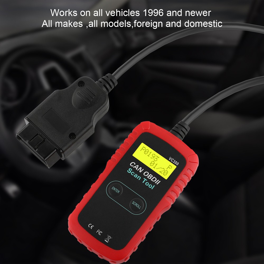 VC300 Universal Code Reader Automotive Car OBD2 EOBD Engine Fault Auto Scanner