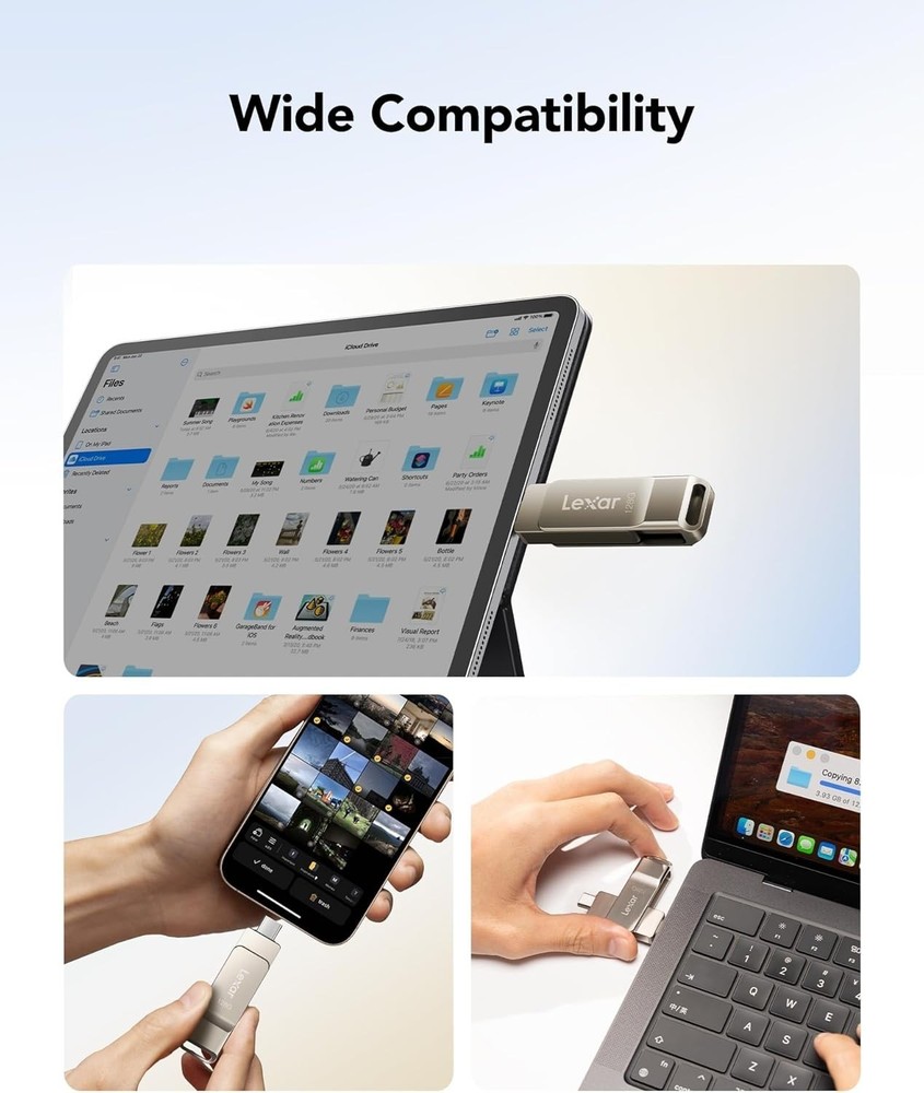 Champagne Silver 128GB Dual USB Type-C Flash Drive