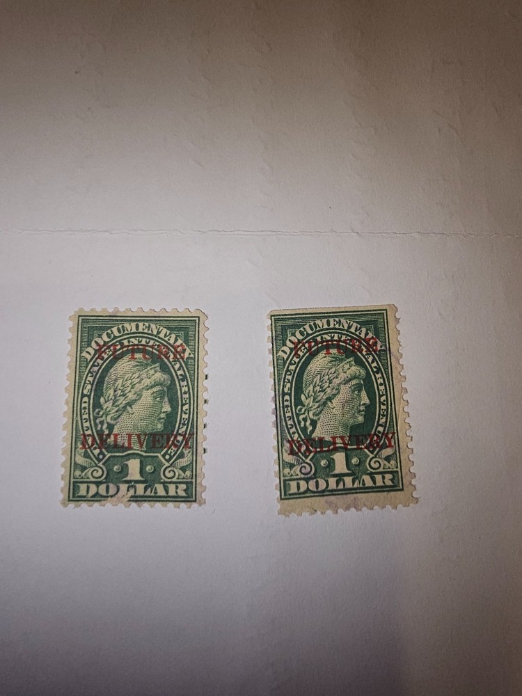 Postage Stamp #r217 One Dollar green Documentary 1914