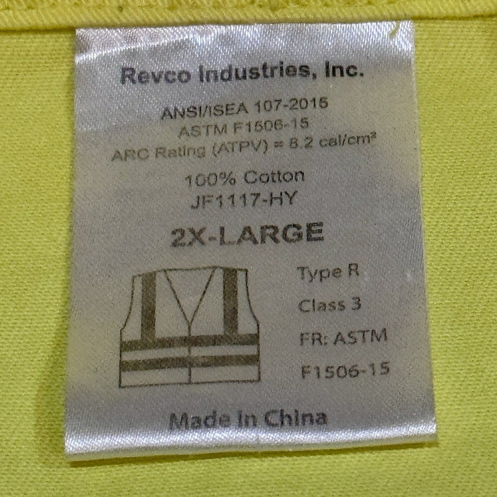 Black Stallion 2XL Yellow Fire Resistant Jacket