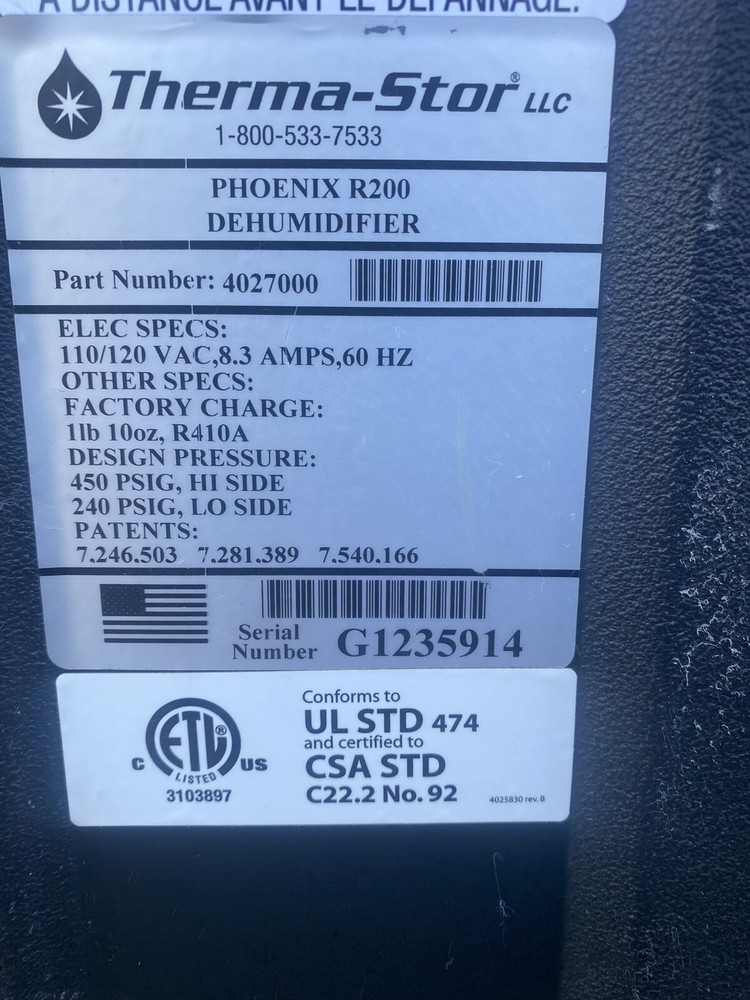 Phoenix R200 Dehumidifiers