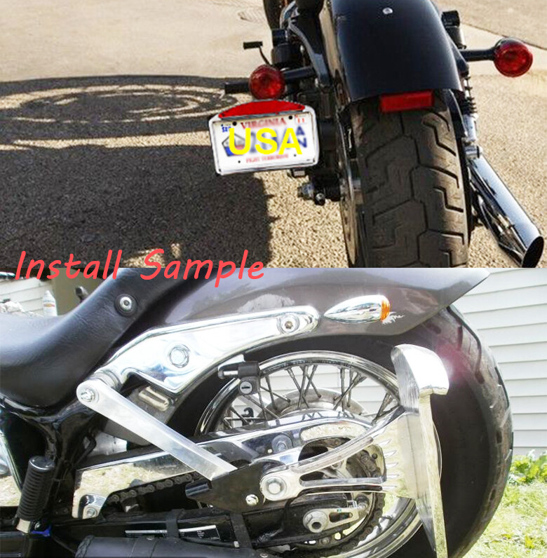 Motorcycle Chrome Side Mounted Flat License Plate Bracket For Harley Davidson