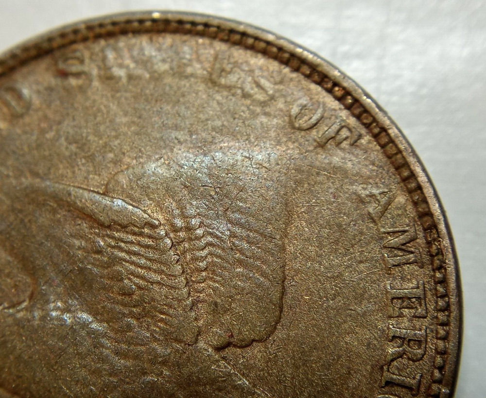 1857 Flying Eagle Cent - High Grade - Struck Through Grease - Poss. Old Cleaning