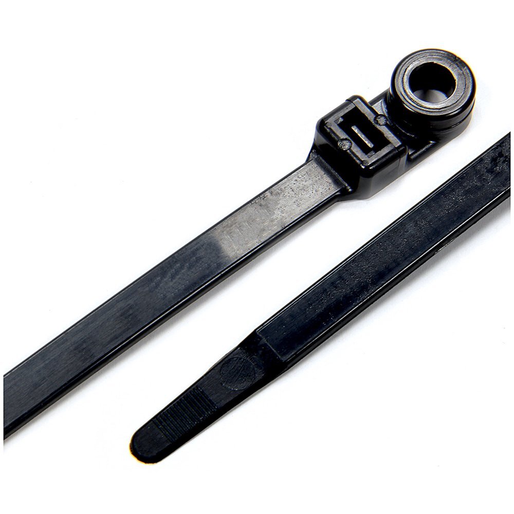 6" 8" 12" INCH BLACK ZIP TIES W/ MOUNTING SCREW NAIL HOLE NYLON CABLE BULK LOT