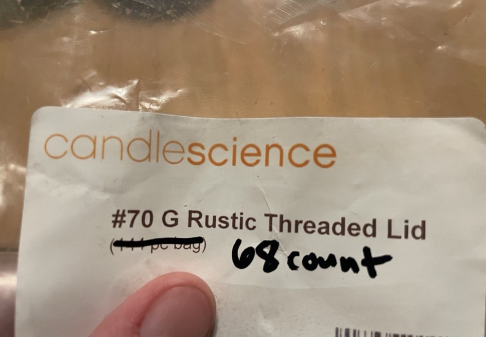 68 total CandleScience #70 G Rustic Threaded Lid 2.75" Round ( 68 Lids Total )