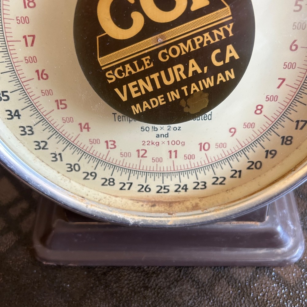 Vintage CCI Scale Co. Spring Dial Scale Temp Compensated 50lbs x 2oz/22k x 100g