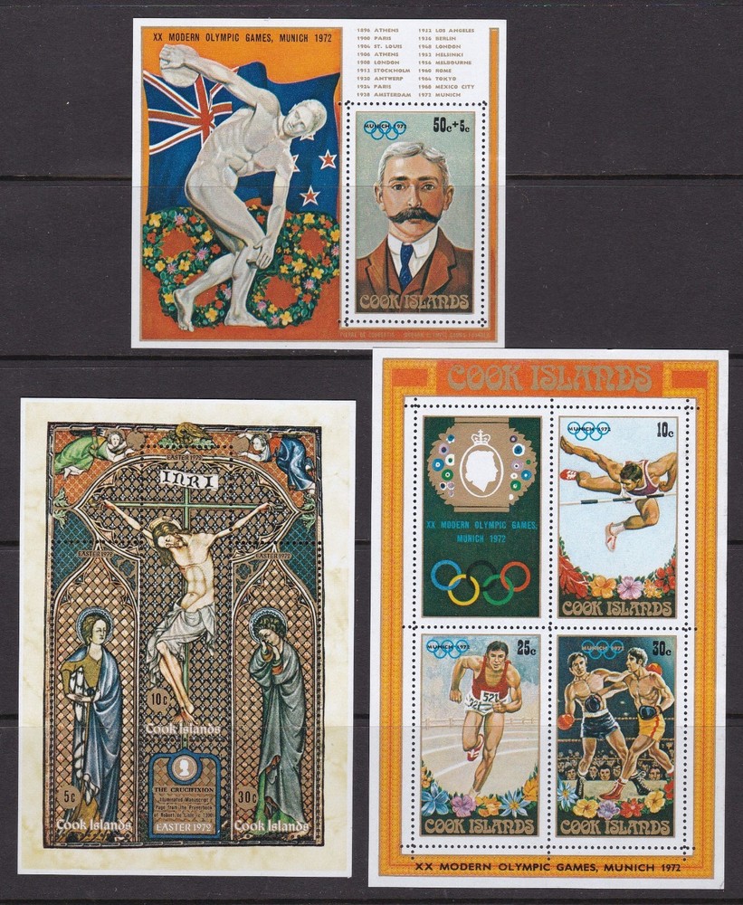 Cook Islands 7 Unmounted Mint Souvenir Sheets