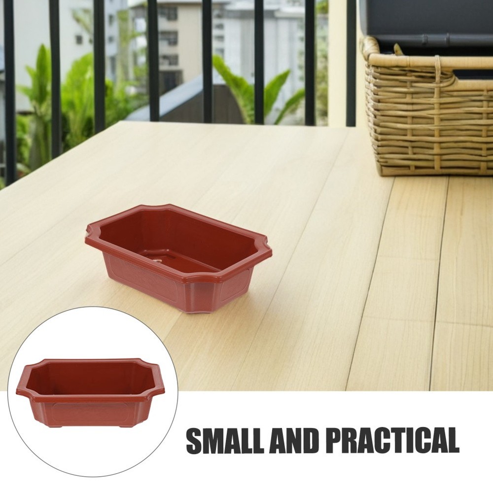 10 Pcs Large Bonsai Planter Clay Pots Rectangular Flowerpot Indoor Planters