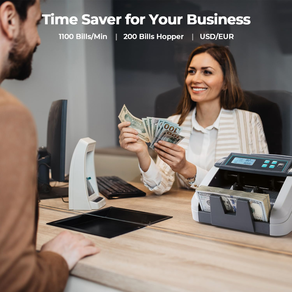 IMC51 Money Counter Machine Count Value, Add+Batch/Add+ Value Mode Bill Counter,