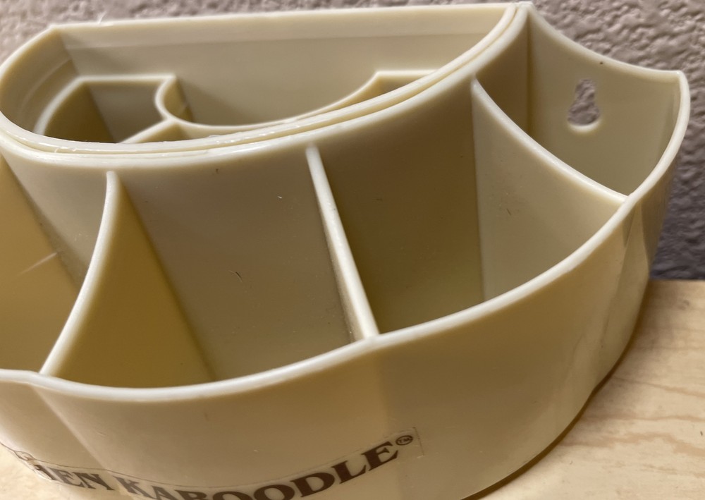 Vintage Kitchen Kaboodle Organizer Wall Mountable Half Circle Plastic Pockets