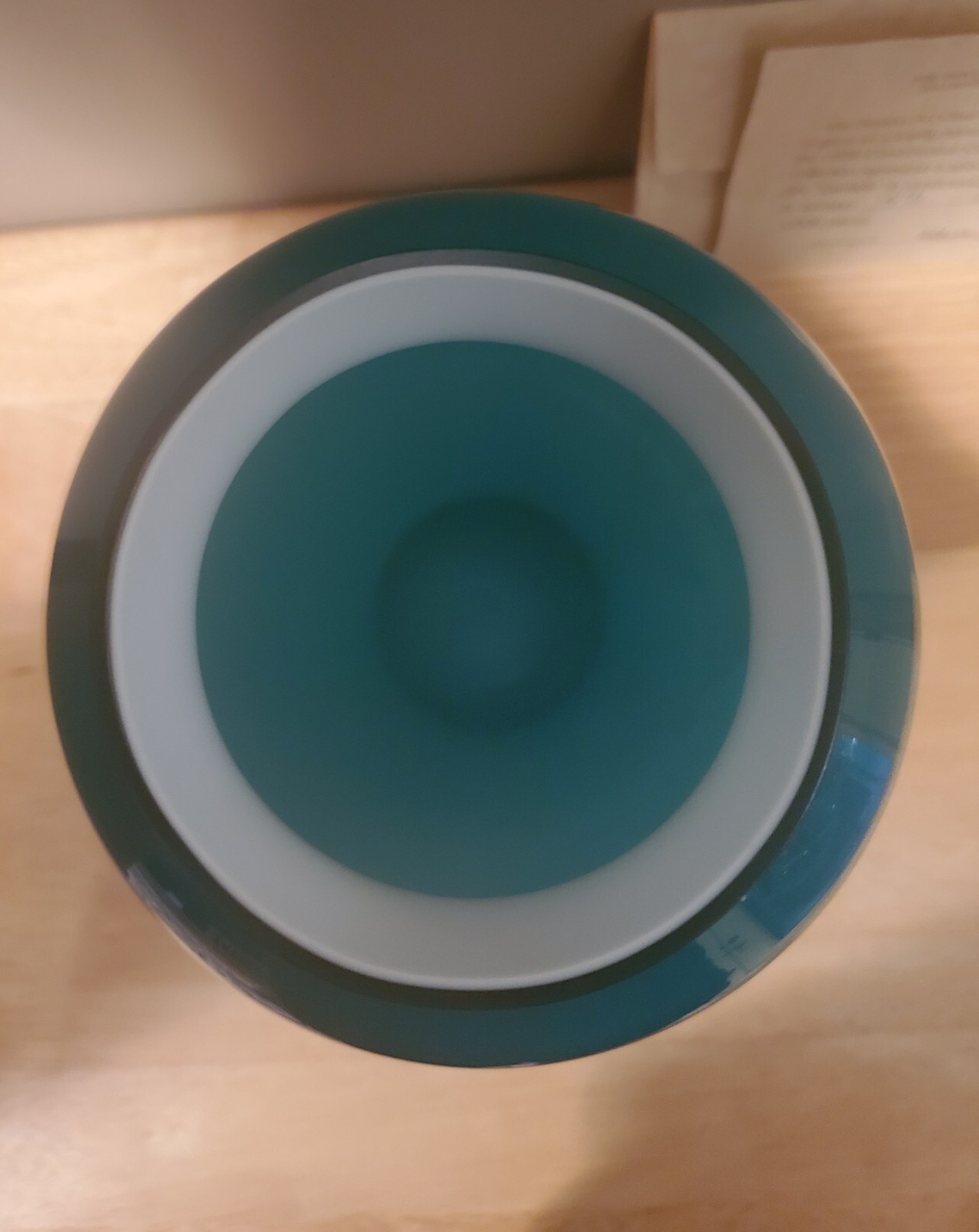 Fenton 1986 Sand carved Teal Vase Connoisseur Collection "Danielle"