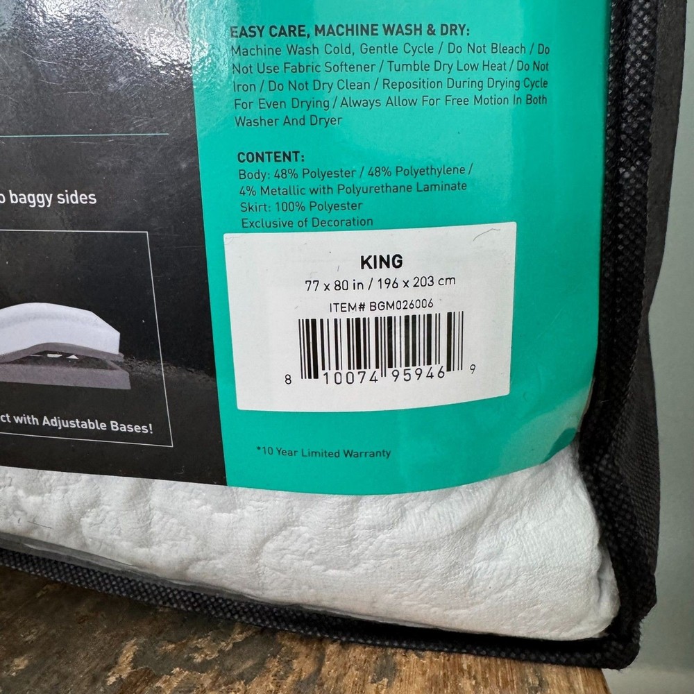 NEW Bedgear Ver-Tex Performance Mattress Protector King