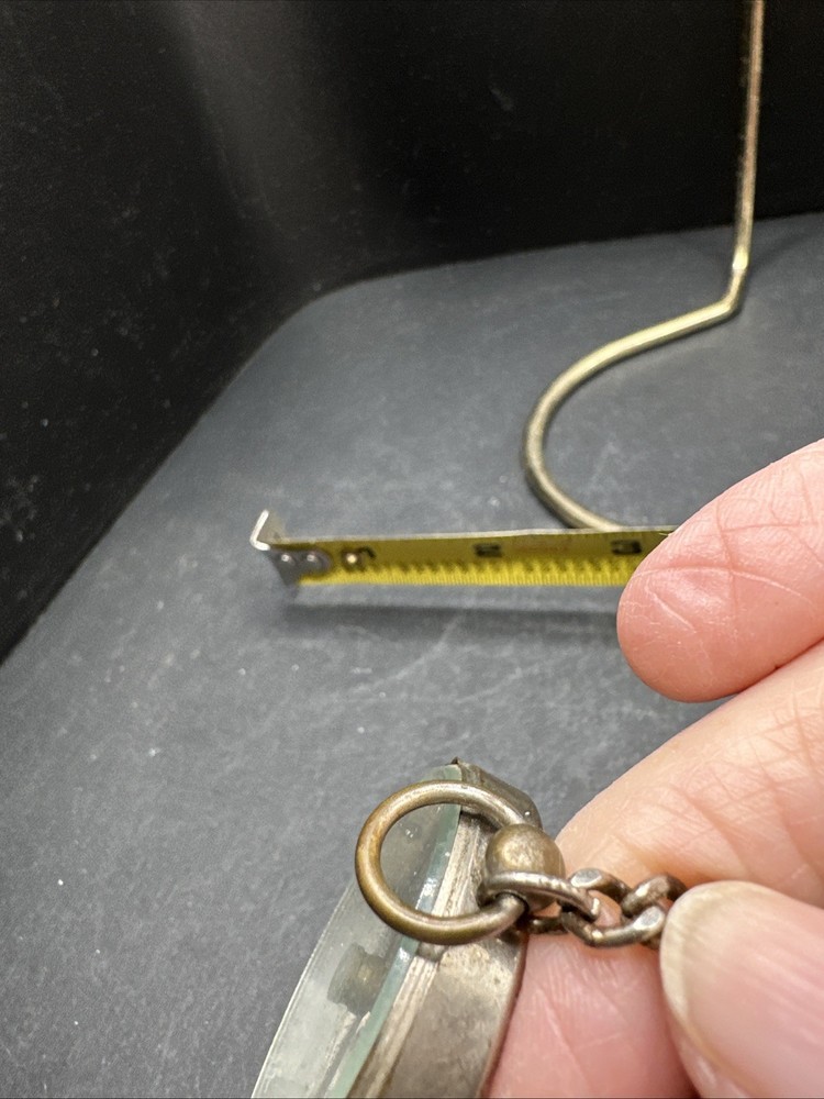 Antique German Silvertone Compass Key Chain