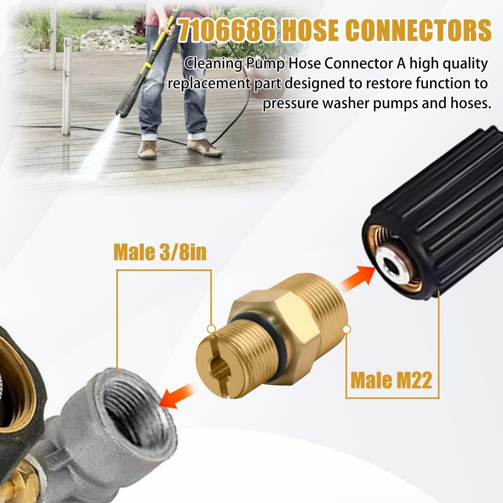 7106686 Outlet Connector Pressure Washer Pump Brass Fitting Replacement