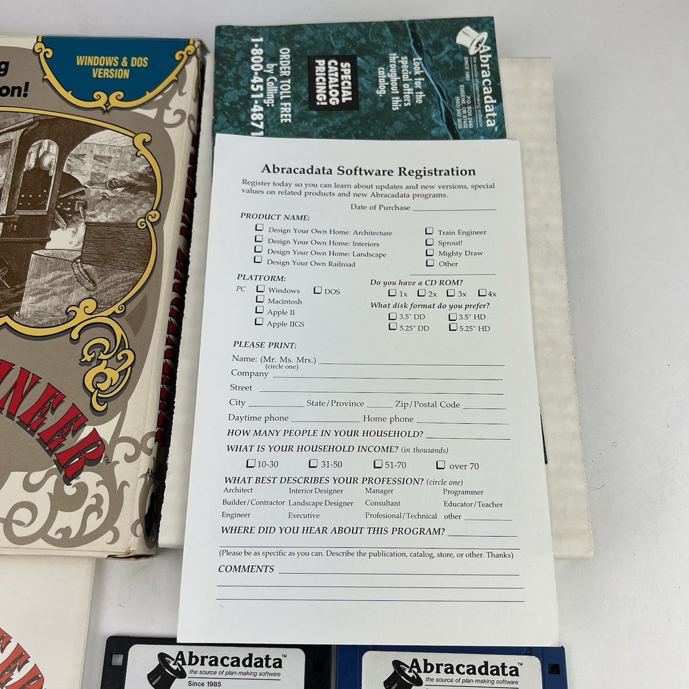 Vintage Computer Simulation Game Software - Train Engineer (1994) Windows/DOS