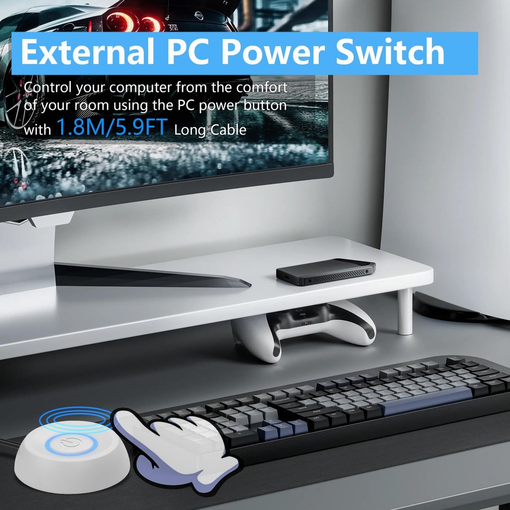 SinLoon PC Power Switch - Desktop Computer External Remote Start White