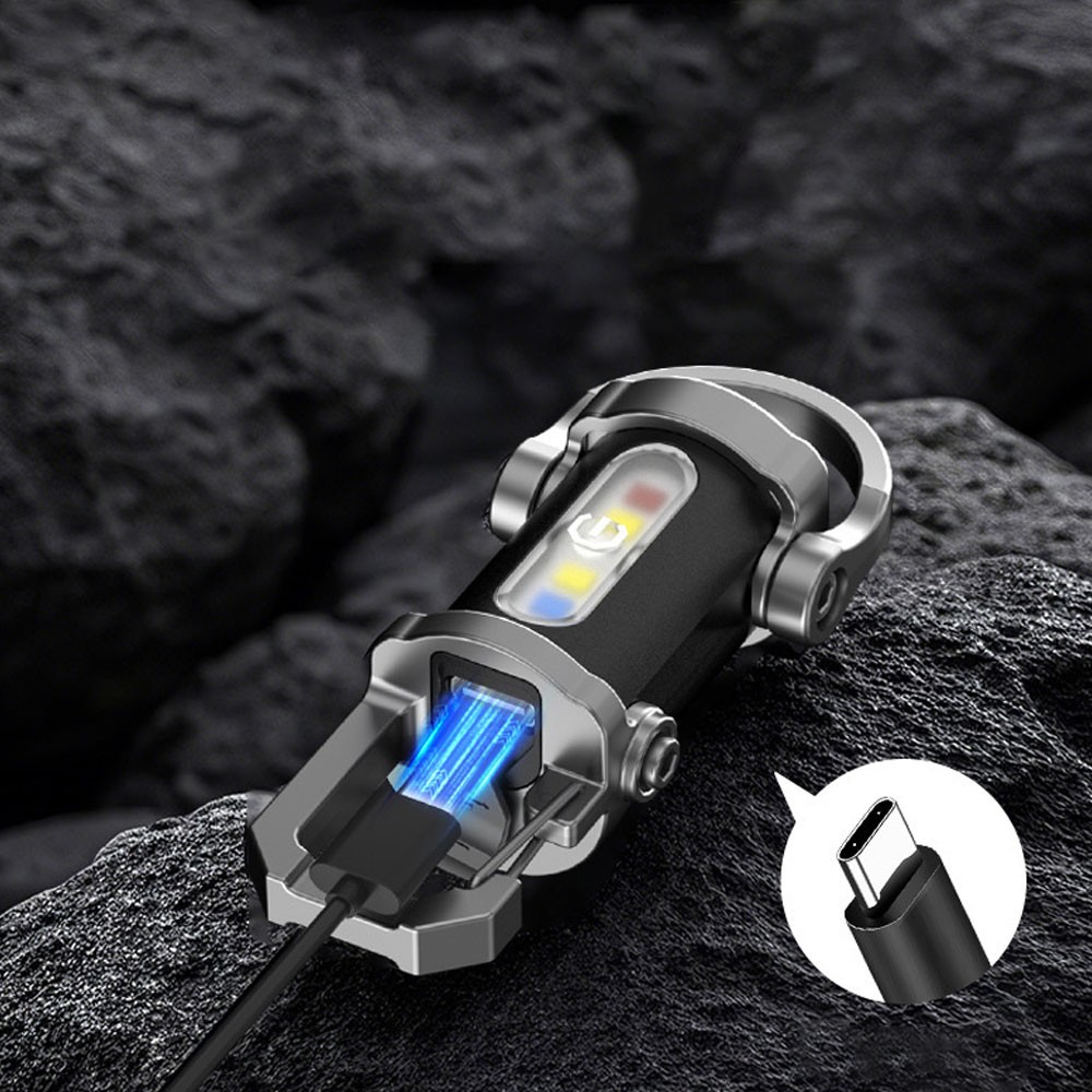 Portable Rechargeable Bright Keychain Flashlight,Emboadlie Mode KU