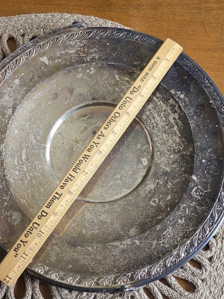 Antique FB Rogers Silver Company 1883 Silverplate Coffee Tea Pot & Handled Tray