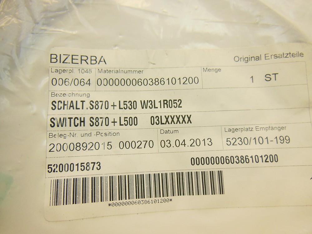 Bizerba micro switch 000000060386101200