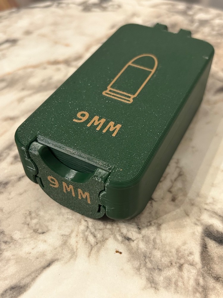 9mm Ammo Box Snap Lock 50 Round Compact Storage (Same Day Ship)