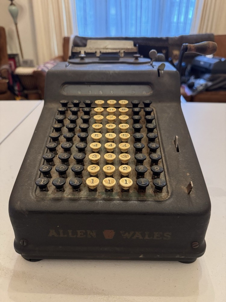 Antique Allen Wales Desk Model Adding Machine Untested Vintage