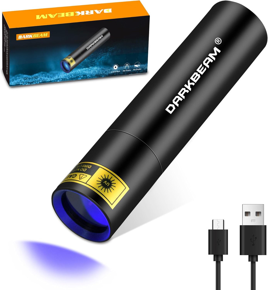 DARKBEAM UV Flashlight 365Nm Mini Black Light - Rechargeable USB Strong