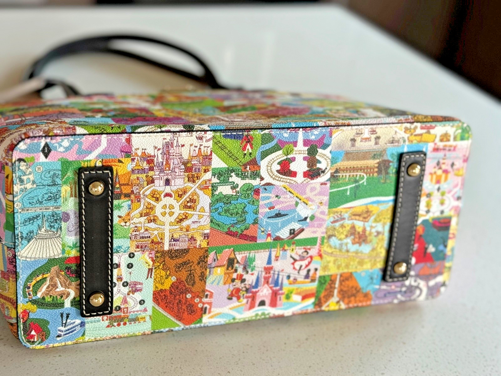 2026 Disney Parks Dooney & Bourke Vintage Park Maps Icons Tote Bag Purse