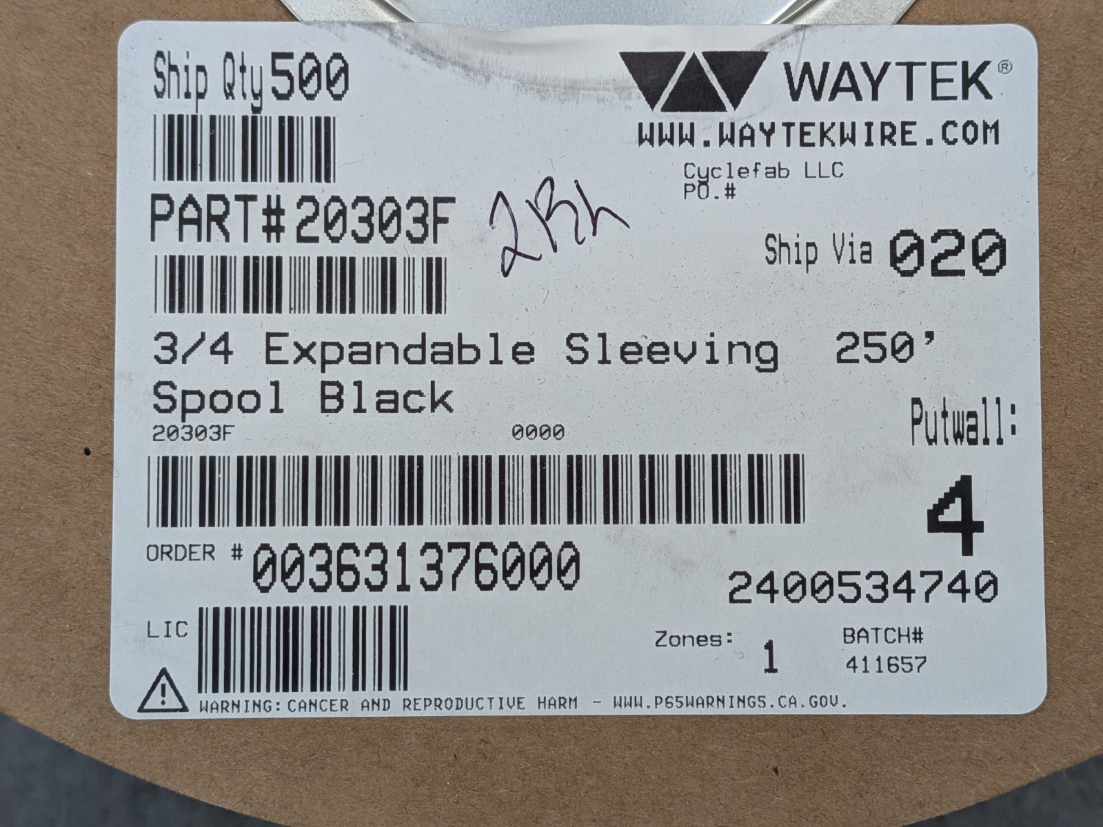 FLEXO PET 3/4"/19mm Expandable Braided Sleeving 250' Spool NEW, Free Shipping