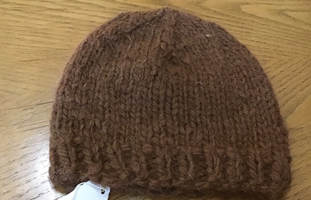 Brown Alpaca Crocheted Handmade Skull Cap