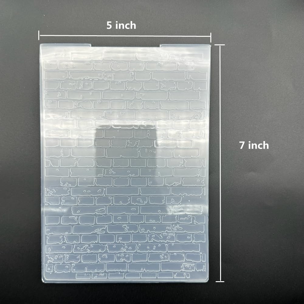 3D Plastic Embossing Folder Template Christmas Dotted Brick Wall white
