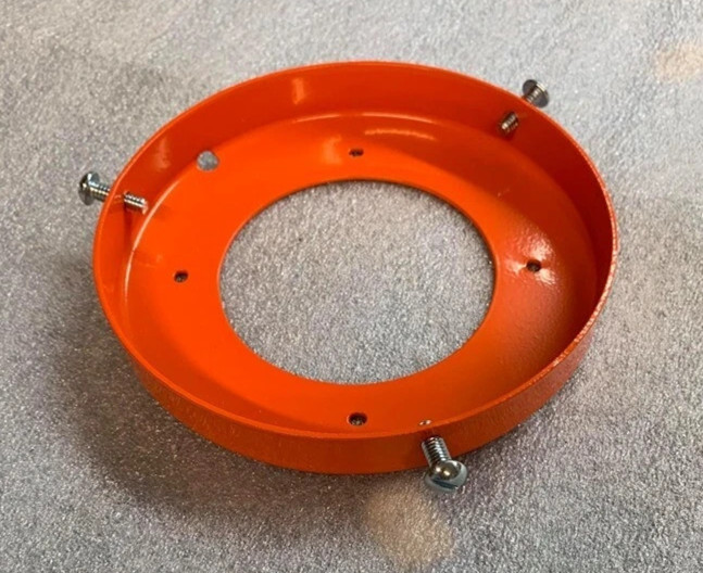 New Made in USA 6 Inch Steel Powder Coated ORANGE Gas Pump Globe Ring Holder