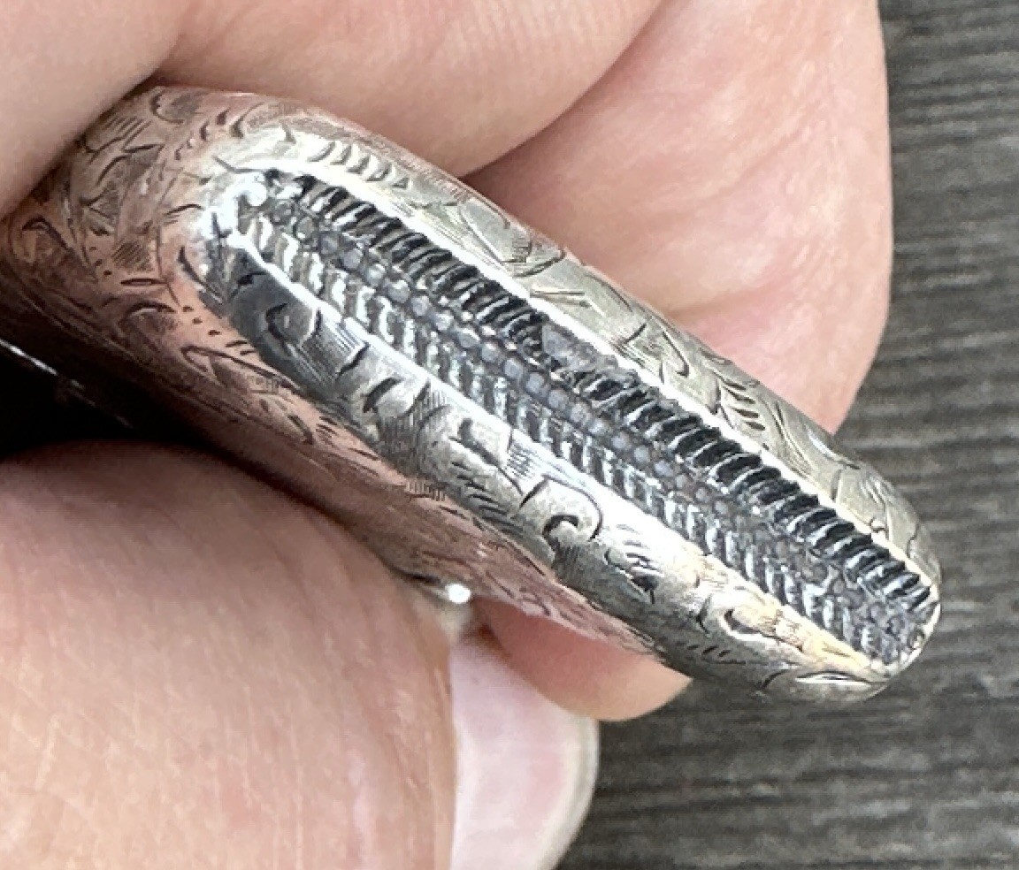 Antique Albert Baker & Co. Sterling Silver Engraved Vesta Case Match Safe