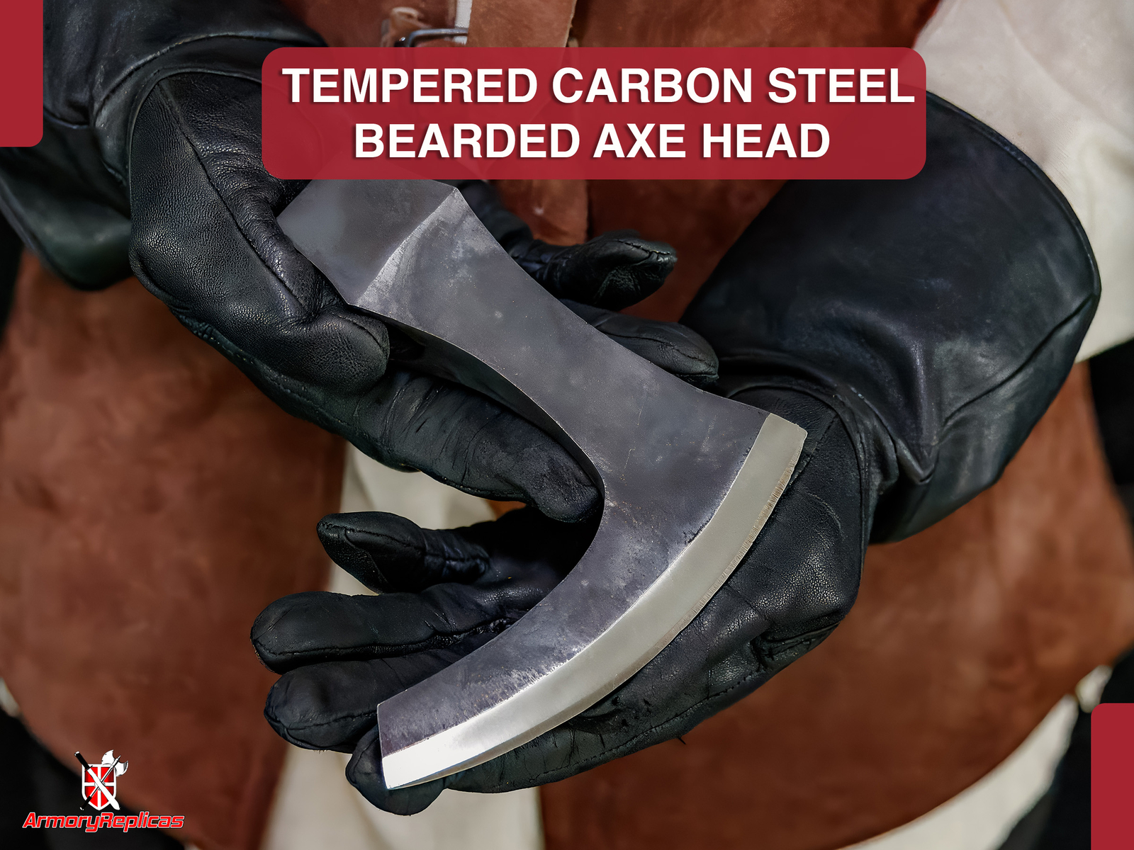 Tempered Carbon Steel Axe Head Historical Replica Design for Collector Use