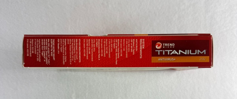 Trend Micro Titanium Antivirus+ 2012 PC & Mac 1 Year (Sealed)
