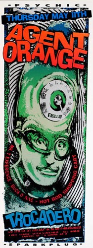 Agent Orange Trocadero San Francisco CA 1995 Poster Psychic Sparkplug Firehouse
