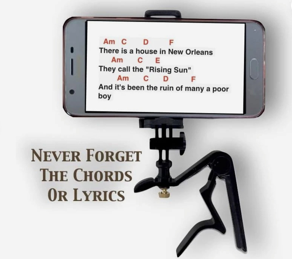 Smartphone Guitar Capo | Android and iPhone Compatible Black or Dark Grey