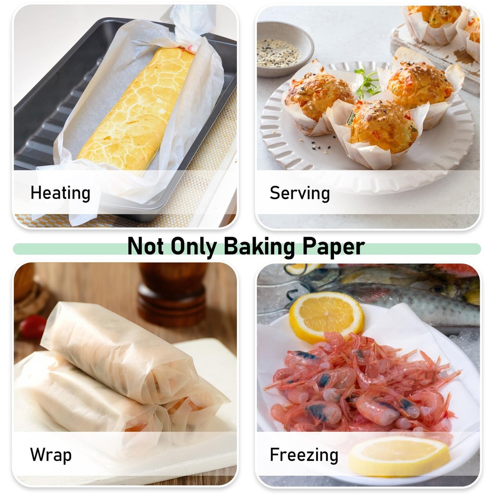 EcoDispose Non-Stick Parchment Sheets - Full Pan Size, 200-Count for Baking