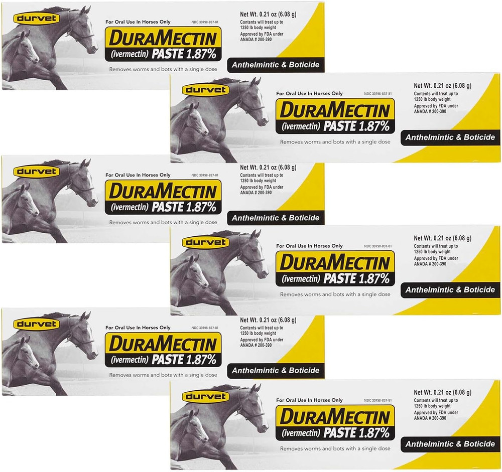 Duramectin Equine Wormer Paste - 6 Tubes