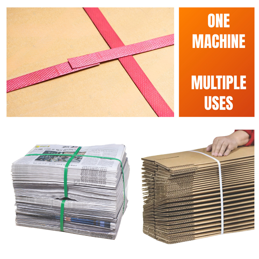 Dual Motor Tabletop Semi-Automatic Strapping Machine for Banding Cardboard Boxes