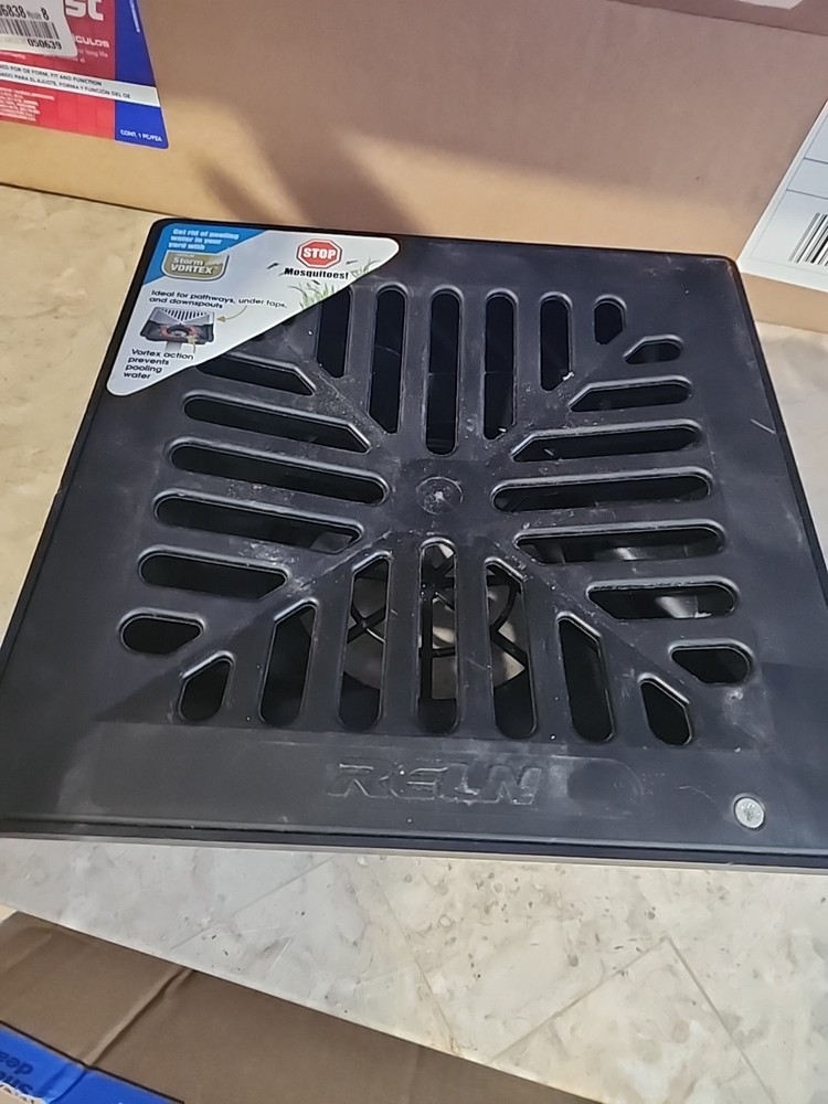 RELN 000077 Storm Vortex 9" Low Profile Catch Basin Complete+Black Concave Grate